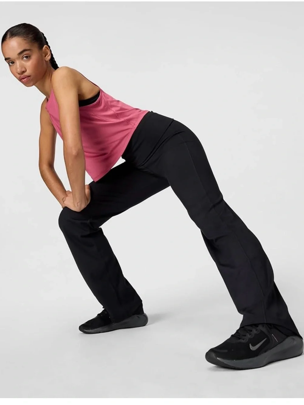 Nike Black High-Waist Wide-Leg Workout Pants